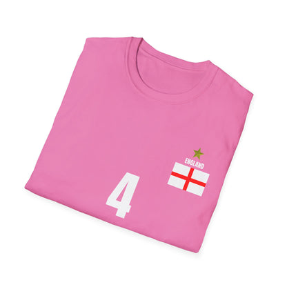 England - Number (4) Football T-Shirt