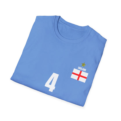 England - Number (4) Football T-Shirt
