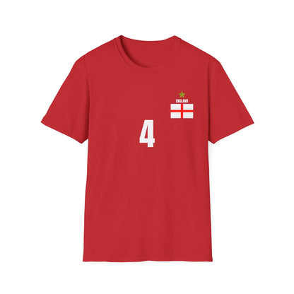 England - Number (4) Football T-Shirt