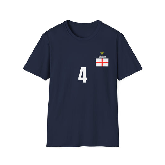 England - Number (4) Football T-Shirt