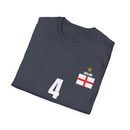 England - Number (4) Football T-Shirt