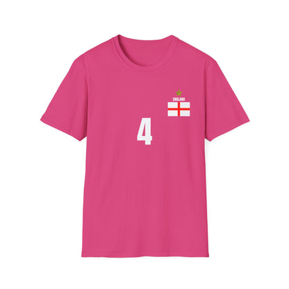 England - Number (4) Football T-Shirt