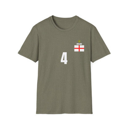 England - Number (4) Football T-Shirt